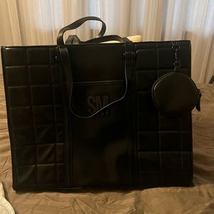 NWT Steve Madden Black BFranklin Quilted Tote Bag